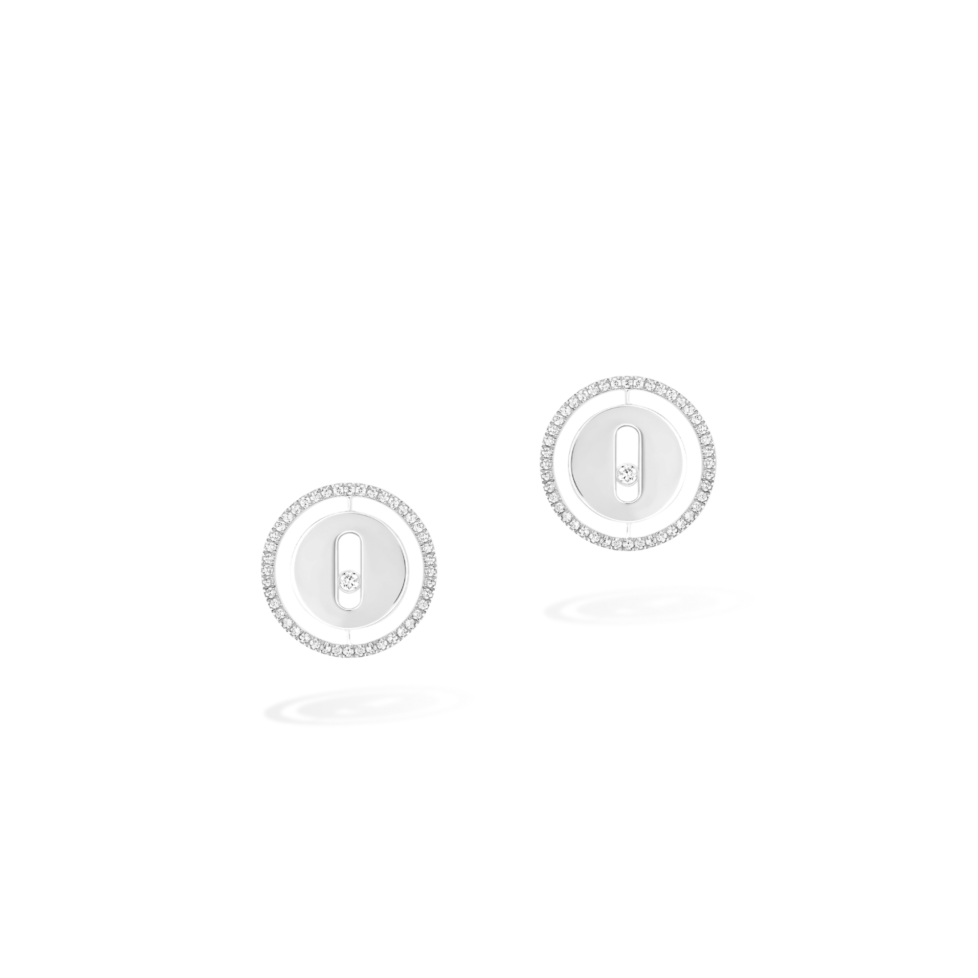 Mes1kaa lucky move stud earrings white gold d1am0nd earrings 11571-wg